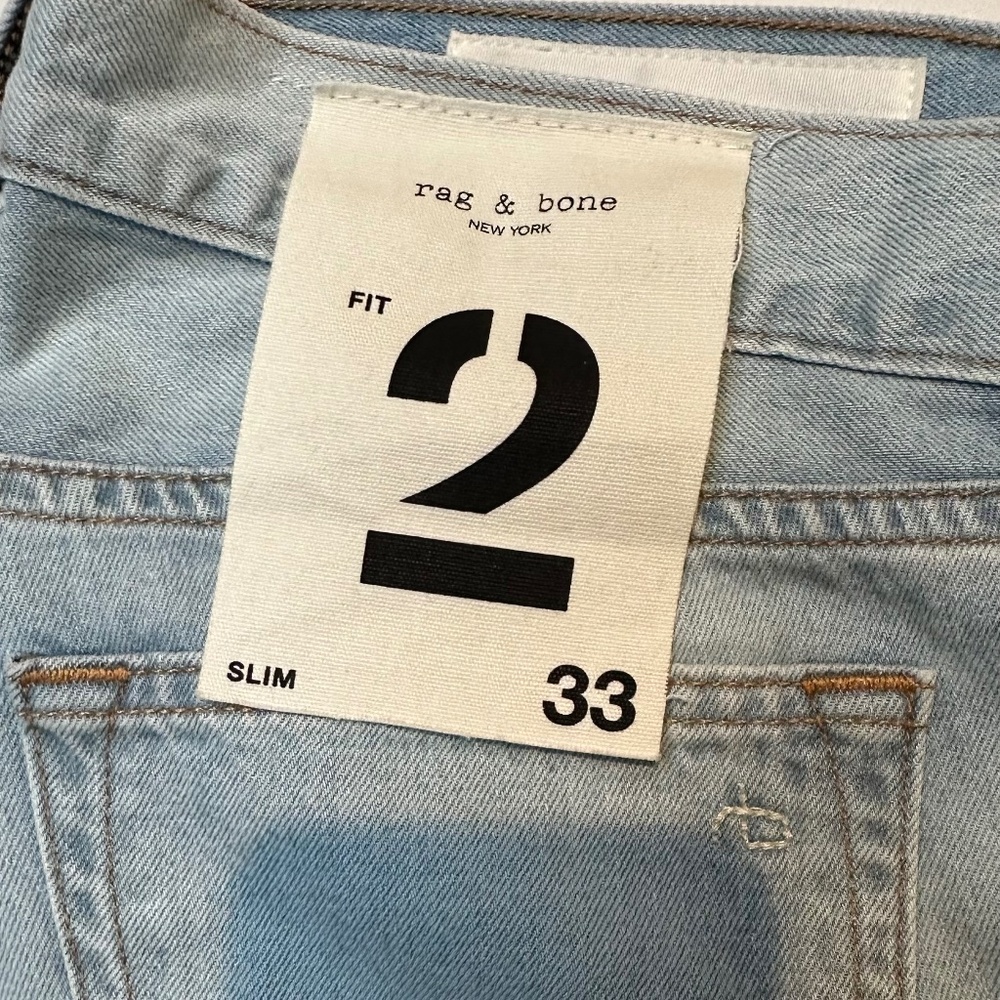 Rag & Bone Fit 2 BLEACH 33 Button Fly New